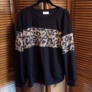 Pink lily cheetah sweater